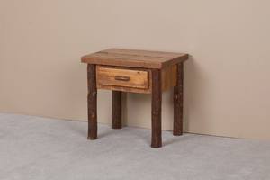 Sawtooth Hickory Honey Pine 1 Drawer Night Table by Viking Log Furniture
