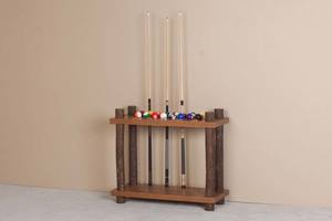 Sawtooth Hickory Honey Pine Floor Cue Rack by Viking Log Furniture