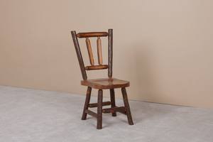 Sawtooth Hickory Honey Pine Saddle Seat Dining Chair by Viking Log Furniture