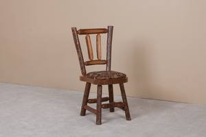 Sawtooth Hickory Honey Pine Cushion Seat Dining Chair by Viking Log Furniture
