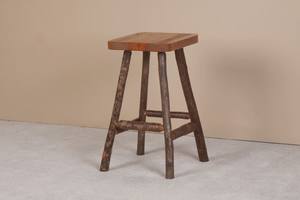 Sawtooth Hickory Wood Seat Pub Stool 30" by Viking Log Furniture