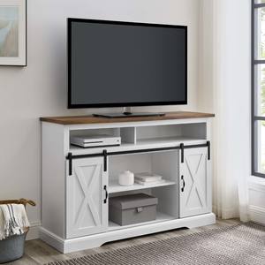 52 Inch Modern Farmhouse TV Stand - White Oak by Walker Edison