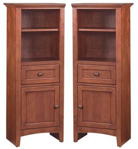 McKenzie Bookcase Headboard Piers, Glazed Antique Cherry by Wittier Wood Furniture