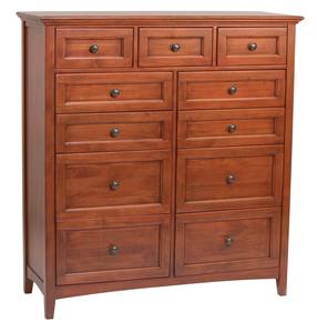 McKenzie 11-Drawer Chest, Glazed Antique Cherry by Whittier Wood Furniture