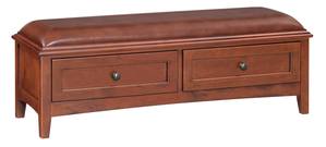 McKenzie 2-Drawer Bench, Glazed Antique Cherry by Whittier Wood Furniture