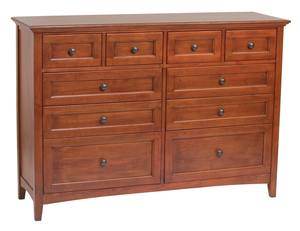 McKenzie 10-Drawer Dresser, Glazed Antique Cherry by Wittier Wood Furniture