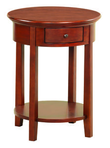 McKenzie Round Side Table (19-1/2"D), Glazed Antique Cherry by Whittier Wood Furniture