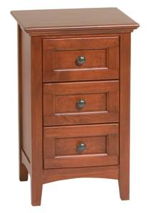 McKenzie Small 3-Drawer Nightstand, Glazed Antique Cherry by Whittier Wood Furniture