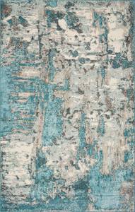 Watercolors Ivory/Teal Watercolors Area Rug by KAS Rugs