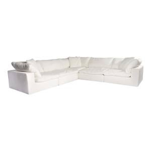 Clay Classic L Modular Sectional Livesmart Fabric Cream by Moe's Home Collection