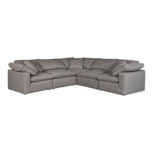 Terra Condo Classic L Modular Sectional Livesmart Fabric Light Grey by Moe's Home Collection