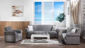Elita S Diego Grey Sofa, Love & Chair Set by Bellona