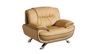 405 Brown Leather Chair by ESF