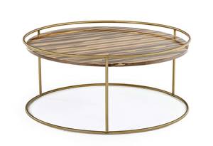Modrest Gilcrest - Glam Brown and Gold Marble Coffee Table by VIG Furniture