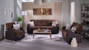 Luna Naomi Brown Sofa, Love & Chair Set by Bellona