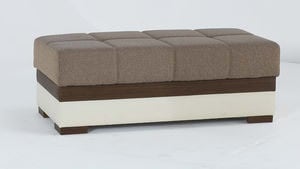 Moon Platin Mustard Ottoman by Bellona