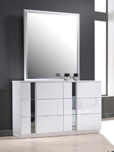Palermo White Lacquer Dresser w/Mirror by J&M Furniture