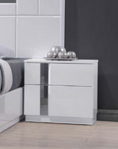 Palermo Nightstand White Lacquer by J&M Furniture