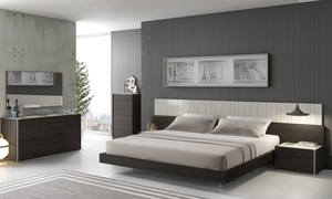 Porto Premium Wenge & Light Gray Bedroom Set by J&M Furniture