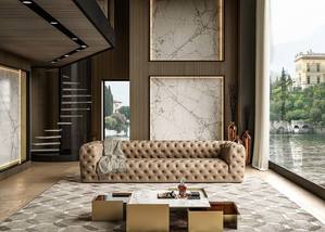 Coronelli Collezioni Ellington - Italian Beige Nubuck Leather 4-Seater Sofa by VIG Furniture