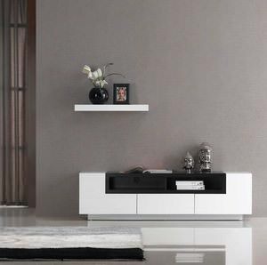 TV002 White Gloss Dark Oak TV Stand by J&M Furniture