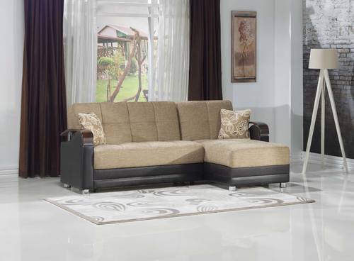 Luna Fulya Brown Sectional Sofa Sleeper by Bellona