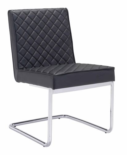 Quilt Armless Dining Chair Black (Set of 2) by Zuo Modern