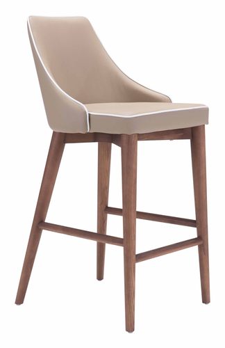 Moor Counter Chair Beige by Zuo Modern