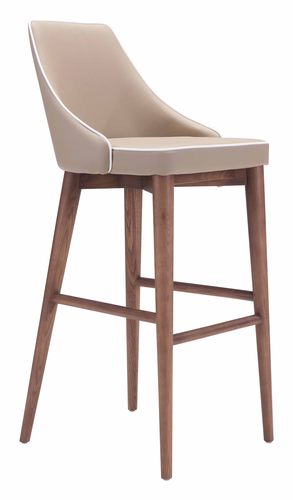 Moor Bar Chair Beige by Zuo Modern