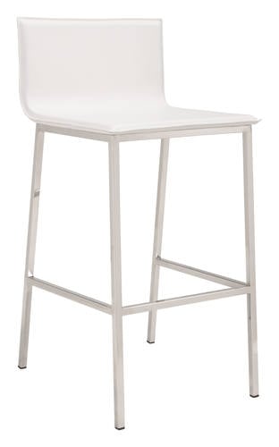 Marina Barstool (Set of 2) White by Zuo Modern