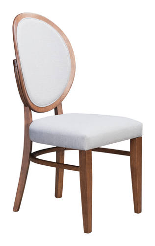 Regents Dining Chair Walnut & Light Gray (Set of 2) by Zuo Modern