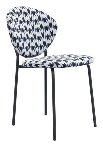 Clyde Dining Chair (Set of 2) Geometric Print & Black by Zuo Modern