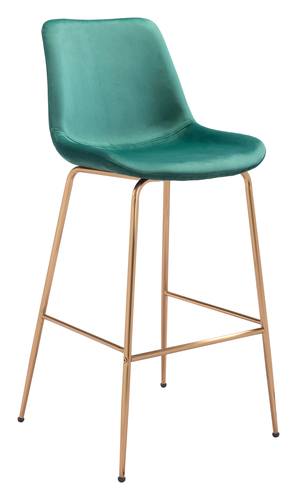 Tony Bar Chair Green & Gold by Zuo Modern
