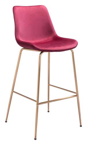 Tony Bar Chair Red & Gold by Zuo Modern