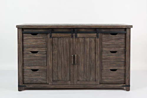 Madison County Barnwood 60 Inch Barn Door Server by Jofran Furniture