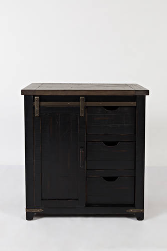Madison County Vintage Black 32 Inch Barndoor Accent Cabinet by Jofran Furniture