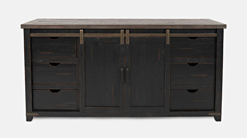 Madison County Vintage Black 70 Inch Barn Door Server by Jofran Furniture