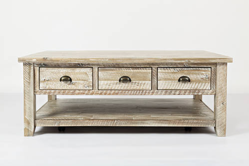Artisan's Craft Washed Grey Cocktail Table by Jofran Furniture
