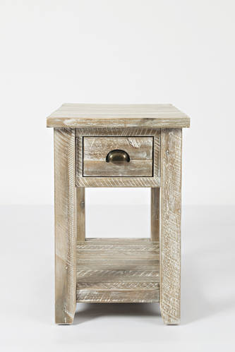 Artisan's Craft Washed Grey Chairside Table by Jofran Furniture