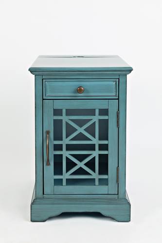 Craftsman Antique Blue Power Chairside Table by Jofran Furniture