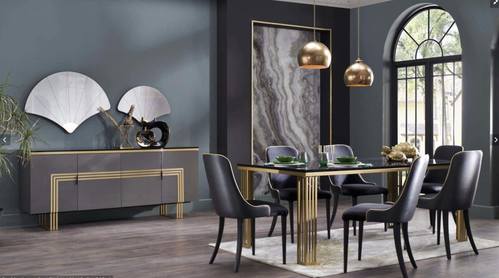 Carlino 6154 Dining Chair Set of 2 (Duca Black) by Bellona