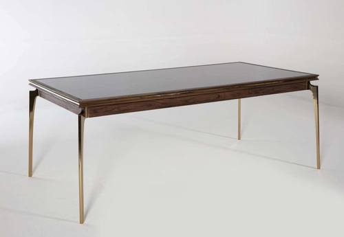 Montego Dining Table (Montego Walnut/Carlino Marble) by Bellona