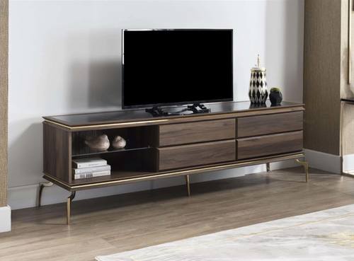 Montego TV Stand (Montego Walnut/Carlino Marble) by Bellona