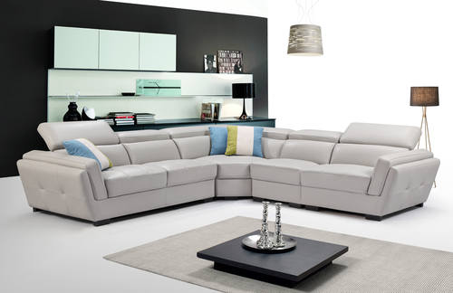 2566 Gray Leather Sectional by ESF