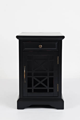Craftsman Antique Black Power Chairside Table by Jofran Furniture