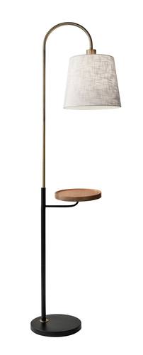 Jeffrey Shelf Floor Lamp (Black/Brass) by Adesso Furniture