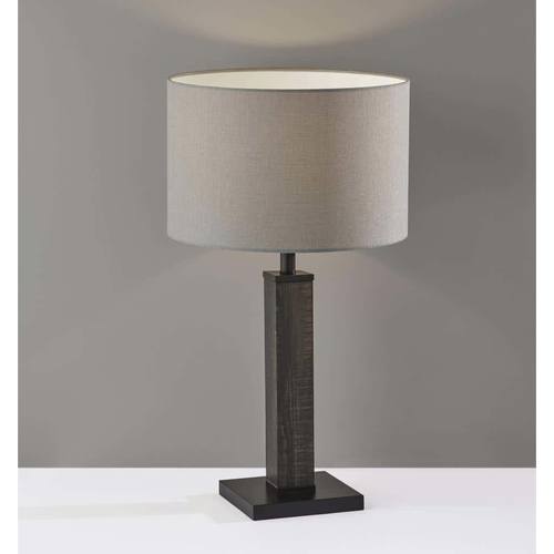 Kona Table Lamp (Black/Washed Wood) by Adesso Furniture