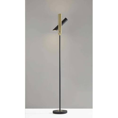 Vega LED Torchiere (Black/Brass) by Adesso Furniture