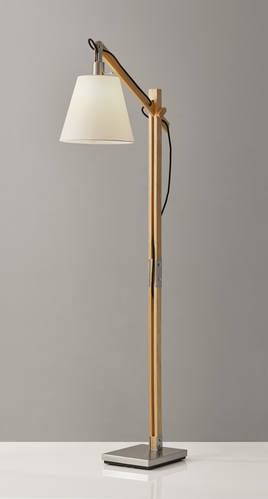 Walden Floor Lamp (Natural Rubberwood) by Adesso Furniture