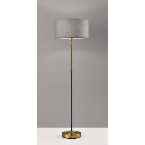 Bergen Floor Lamp (Antique Brass/Black) by Adesso Furniture